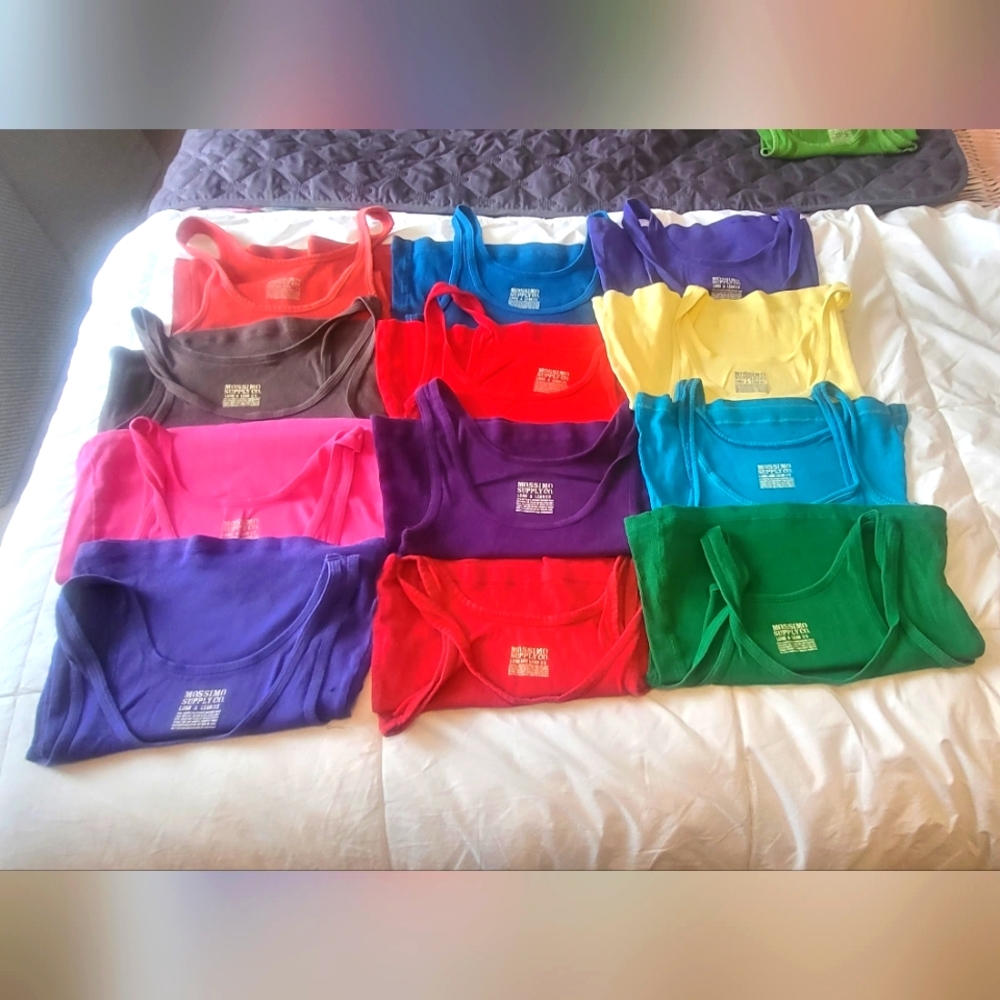 Mossimo size S Long and Lean colored tanks. 12 available